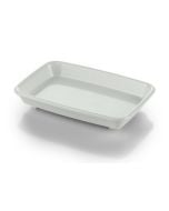 12 oz. Reusable Alacite Entr&eacute;e Dish, Rectangular, White, for Skandia Server (24 per case) - K75