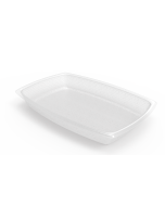 Disposable Entr&eacute;e Dish 12 oz., Rectangular, Opaque White (2,000 per case) - A01A
