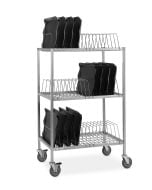 Room Service Tray Drying and Storage Rack with Black Trays 