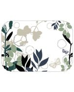 Aladdin Tray Cover in Organic Blooms pattern with Green, Brown, and Navy-Blue colors.