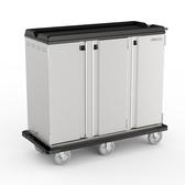 Premium Meal Delivery Cart, 27 Tray Capacity, End Load, Triple Door, Six 8" Balloon Casters, 4.5" spacing - MDC27E6X8-45