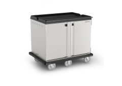 Premium Meal Delivery Cart, 28 Tray Capacity, Side Load, Double Door, Six 8" Balloon Casters, 4.5" spacing - MDC28S6X8-45