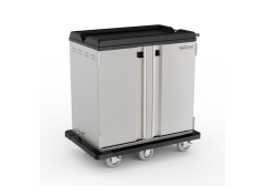 Premium Meal Delivery Cart, 10 Tray Capacity, End Load, Double Door, Six 6" Balloon Casters, 5.5" spacing