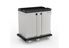 Premium Meal Delivery Cart, 14 Tray Capacity, End Load, Double Door, Six 6" Balloon Casters, 4.5" spacing - MDC14E6X6-45