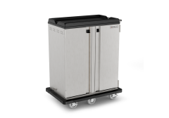 Premium Meal Delivery Cart, 18 Tray Capacity, End Load, Double Door, Six 6" Balloon Casters, 4.5" spacing - MDC18E6X6-45