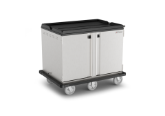 Premium Meal Delivery Cart, 24 Tray Capacity, Side Load, Double Door, Six 8" Balloon Casters, 4.5" spacing - MDC24S6X8-45