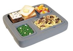 Aladdin Tivoli III Insulated Tray Server, Gray displaying a meal
