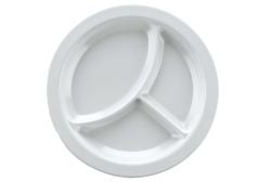 Aladdin 9" Reusable Alacite Divided Plate, White