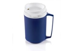 Insulated Mug 12 oz. with Lid, Royal Blue/White