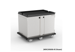 Premium Meal Delivery Cart, 28 Tray Capacity, Side Load, Double Door, Six 6" Balloon Casters, 4.5" Spacing - MDC28S6X6-45