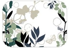 Aladdin Tray Cover in Organic Blooms pattern with Green, Brown, and Navy-Blue colors.
