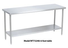Work Table, 72" x 24", Stainless Steel - WT72240