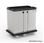 Premium Meal Delivery Cart, 18 Tray Capacity, End Load, Double Door, Six 6" Balloon Casters, 4.5" spacing - MDC18E6X6-45
