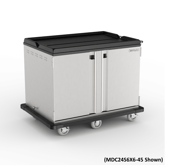 Premium Meal Delivery Cart, 28 Tray Capacity, Side Load, Double Door, Six 6" Balloon Casters, 4.5" Spacing - MDC28S6X6-45