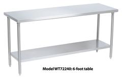 Work Table, 72" x 24", Stainless Steel - WT72240