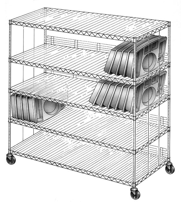Insulated Tray Drying and Storage Rack, 62 x 23 - J141R